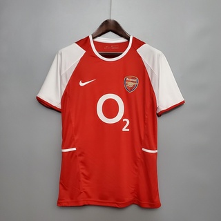 เสื้อกีฬาแขนสั้น ลายทีมชาติฟุตบอล Arsenal 02-04 ชุดเหย้า สไตล์เรโทร