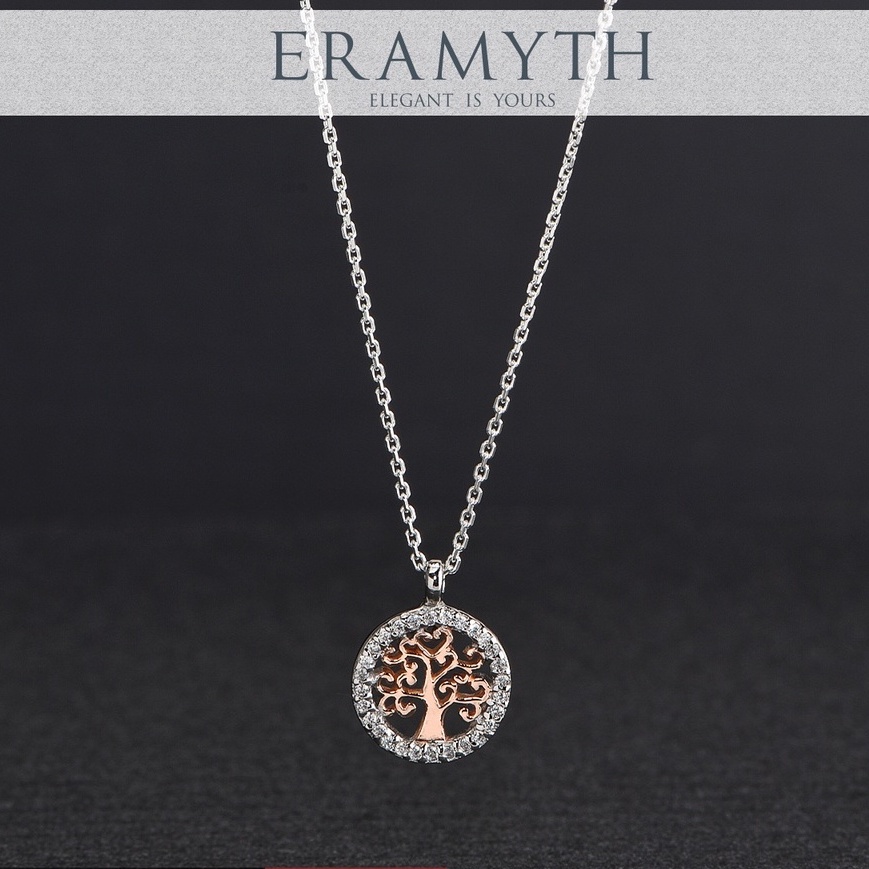 Eramyth Jewelry สร้อยคอ เงินแท้ + จี้ ต้นไม้แห่งชีวิต SJ-0105-SRP01 ฝังเพชรสวิสCZ สินค้ามาตรฐานส่งออ