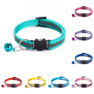 【พร้อมส่ง】ปลอกคอสัตว์เลี้ยง ปลอกคอสุนัข ปลอกคอแมว สะท้อนแสง ปรับได้ มีกระดิ่ง