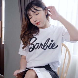 เสื้อยืด สกรีนลาย หน้า+หลัง ทรง Oversize ยืดป้าย ZARA (ยืดอักษร Barbie ขาว)