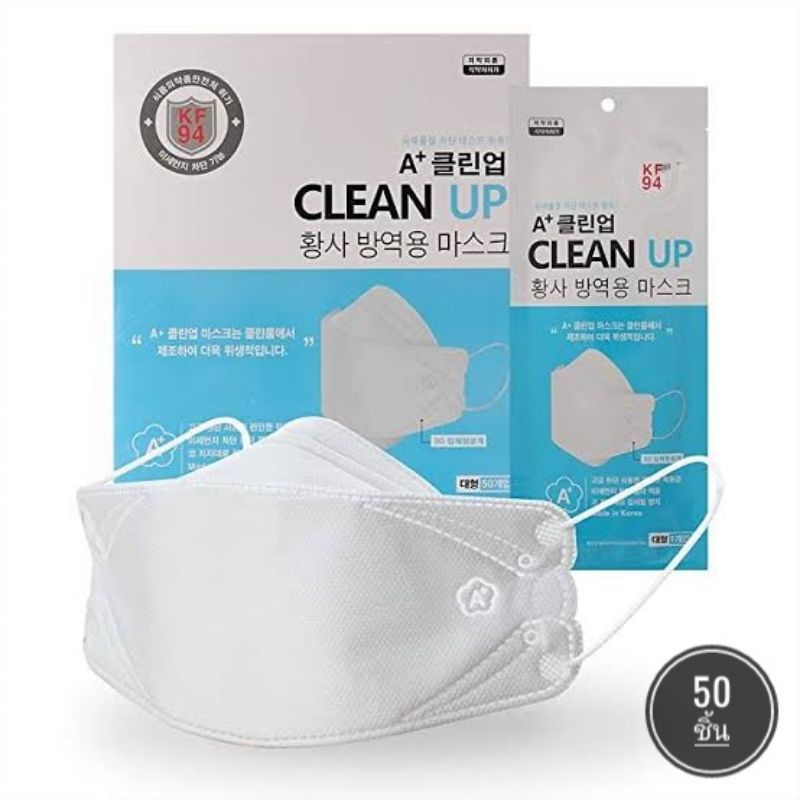 แท้ 💯% มีสินค้าพร้อมส่ง A+ Clean Up Mask KF94 หน้ากากอนามัยเกาหลี Made in Korea