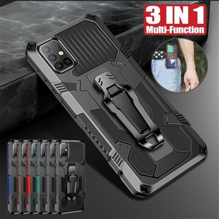 Samsung Galaxy A02S A42 A12 A02 A70 A50 A50S A30S A30 A20 A10 Hybrid Rugged Shockproof Armor Kickstand Case Cover With Belt Clip