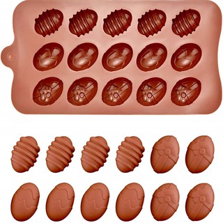 แม่พิมพ์ ซิลิโคนรูปไข่อีสเตอร์ 15 ช่อง (สีแรนดอม) Silicone 15 Cavity Easter Egg Christmas