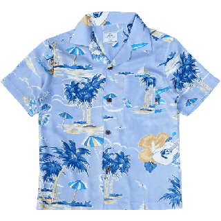 เสื้อฮาวาย เสื้อครอบครัว Hawaiian aloha Shirts (กีตาร์บลู)