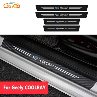 GTIOATO สำหรับ Geely Coolray 4ชิ้น คาร์บอนไฟเบอร์ แผ่นกันรอยประตูรถยน กันรอยประตูรถยนต์ สติ๊กเกอร์ติดรถ