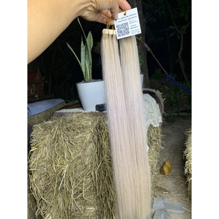 ผมแท้ 100% สีขาวมุก ผมตัดสดแท้Human hair52cm.