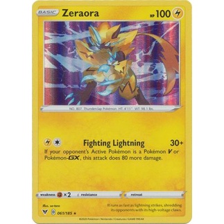 การ์ดโปเกมอน Zeraora - 061 / 185 - Holo Rare