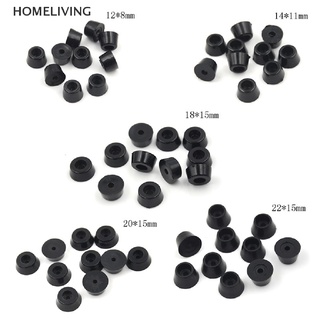 HOME 10Pcs Black Rubber Round Cabinet Instrument Case Feet Foot Circular Bumpers Pads .