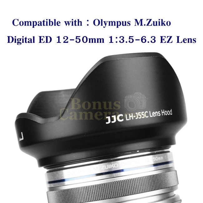 LH-55C ฮู้ดสีดำสำหรับเลนส์โอลิมปัส M.ZUIKO DIGITAL ED 12-50mm f/3.5-6.3 EZ Olympus Lens Hood