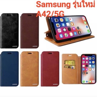 🇹🇭[ส่งจากไทย]🇹🇭เคสฝาพับ ใส่นามบัตรได้ สำหรับรุ่น Samsung A42/5G เคสโทรศัพท์ป้องกันการหล่นแบบพลิกด้านบน