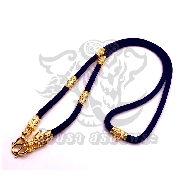 0027 สร้อยแขวนพระ 2 องค์ มีห่วงหลัง คั่นปล้องทอง 4 ปล้อง หัวมังกร ทอง 24 นิ้ว #สร้อยคล้องคอ สร้อยแขวนพระ สร้อยเชือกร่ม