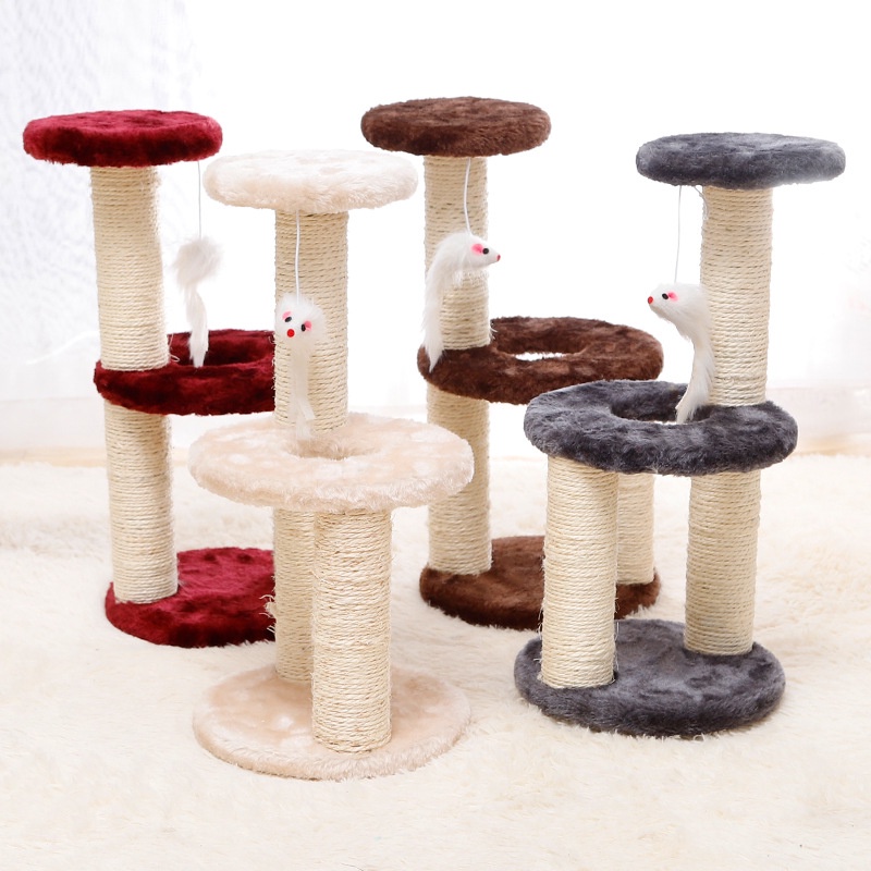 Pinns Cat Scratch Bed Tree Stand Cat Tree House Pet House Pet Bed - สามชั้น