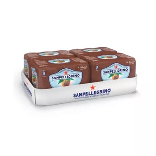 🌟พร้อมส่ง🌟San Pellegrino Fruit Beverage Chinotto 330 ml 24 กระป๋อง น้ำผลไม้อัดแก๊สธรรมชาติ รสส้ม ขนาด 330ml