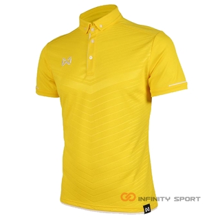 Warrix เสื้อโปโล  รุ่น LA VIDA wa 3318N สีเหลืองโลโก้ขาว YW