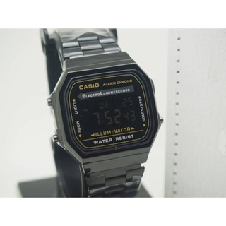 Casio Digital รุ่น : A168WEGB-1BEF สายสีดำ/กรอบสีดำ (ฺBlack)