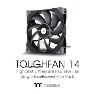 Thermaltake Toughfan 14 High Static Pressure Radiator 140mm Fan (2 Fan Pack), (1 Fan Pack) (CL-F085-PL14BL-A) 140mm