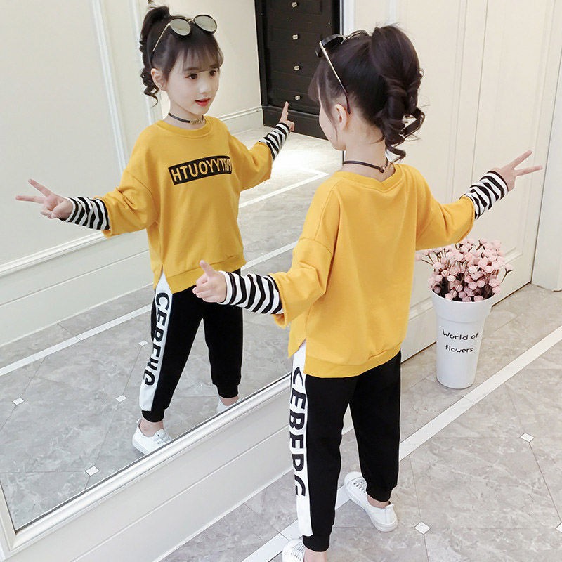 3-14Years Fashion Baby Girl Clothes Long Sleeve Cute Outfits Set
