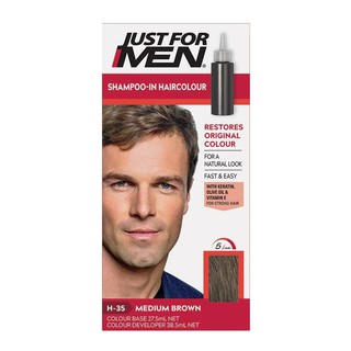 Just For Men Shampoo In HairColour Easy&amp;Fast H-35 Medium Brown 66ml. แชมพูเปลี่ยนสีผมสำหรับผู้ชาย สินค้านำเข้าจากสหรัฐอเ