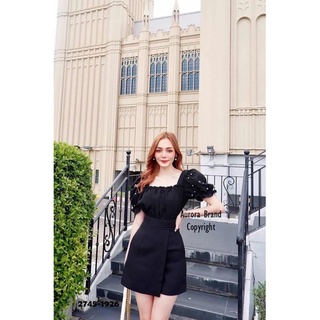 เดรสสั้น แขนตุ๊กตาปักมุก งานป้ายเลิฟเลดี้ Lovelady