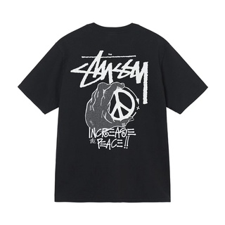 เสื้อยืดแขนสั้น พิมพ์ลาย STUSSY Peace สีย้อม สําหรับผู้ชาย และผู้หญิง