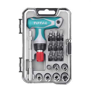 TOTAL ไขควงอเนกประสงค์ 24 ตัวชุด รุ่น TACSD30186 (24 Pcs Screwdriver Set ) ชุดไขควง ไขควงชุด ไขควงด้ามฟรี