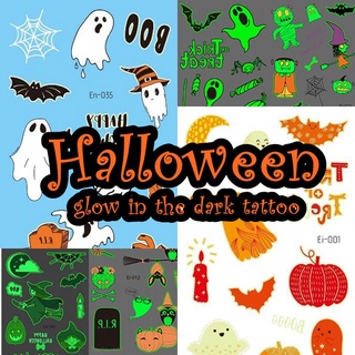 แทททูฮาโลวีน halloween tattoo แทททูฮาโลวีนเรืองแสง แทททูลอกน้ำ พร้อมส่ง