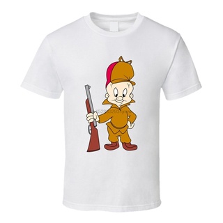 เสื้อยืดโอเวอร์ไซส์เสื้อยืดแขนสั้น คอกลม พิมพ์ลาย Elmer Fudd แฟชั่นฤดูร้อน สําหรับผู้ชายS-3XL