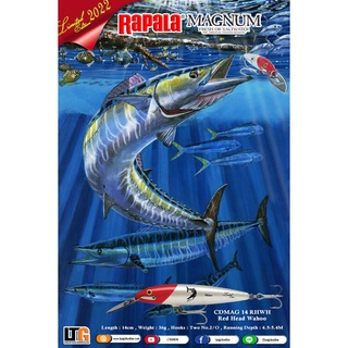 [📍 กรอกโค้ด D1EL96QV ลดทันที 15%] เหยื่อปลอม Rapala CountDown Magnum CDMAG14 Limited Edition สี RHWH 14cm