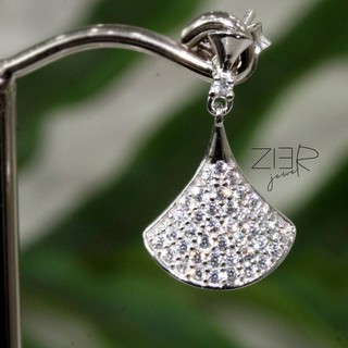 ต่างหูระย้าเงินแท้ 925 ประดับพลอยCZ Earring Silver 925 With Cubic Zirconia-(E26170204)