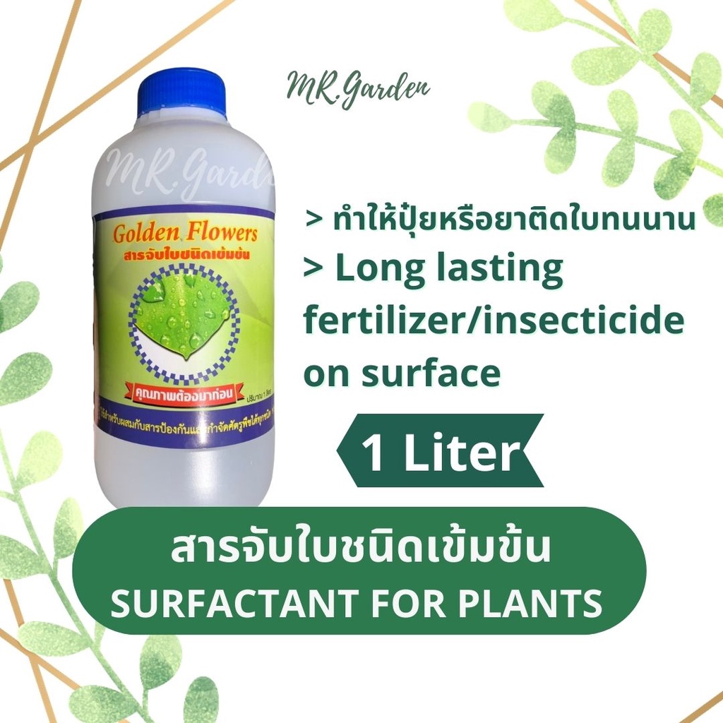 Easy surfactant for plants สารจับใบ ขนาด 1 ลิตร ยาจับใบ เสริมประสิทธิภาพการดูดซึมปุ๋ยและยา Golden Flowers