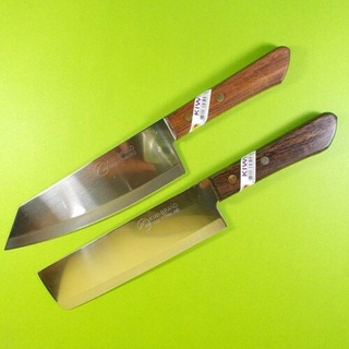 ชุดมีดทำครัวกีวี 2 อัน Kiwi 172 173 ใบมีดสแตนเลสไม่เป็นสนิม ด้ามไม้ Chefs Knives set 2 pcs no. 172 173 Stainless steel