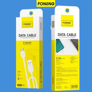 [ Foneng X1 ] สายชาร์จ USB DATA CABLE Foneng X1 2.1A สายชาร์จ ซิงค์ข้อมูล ถ่ายโอนข้อมูล