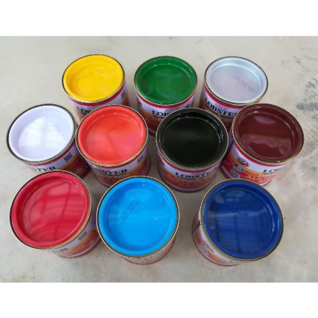สีน้ำมัน ตรากุ้ง lobster gross enamel 0.085ลิตร สีทาไม้ สีทาเหล็ก สีทาบ้าน สีเคลือบเงา เนื้อสีเยอะ