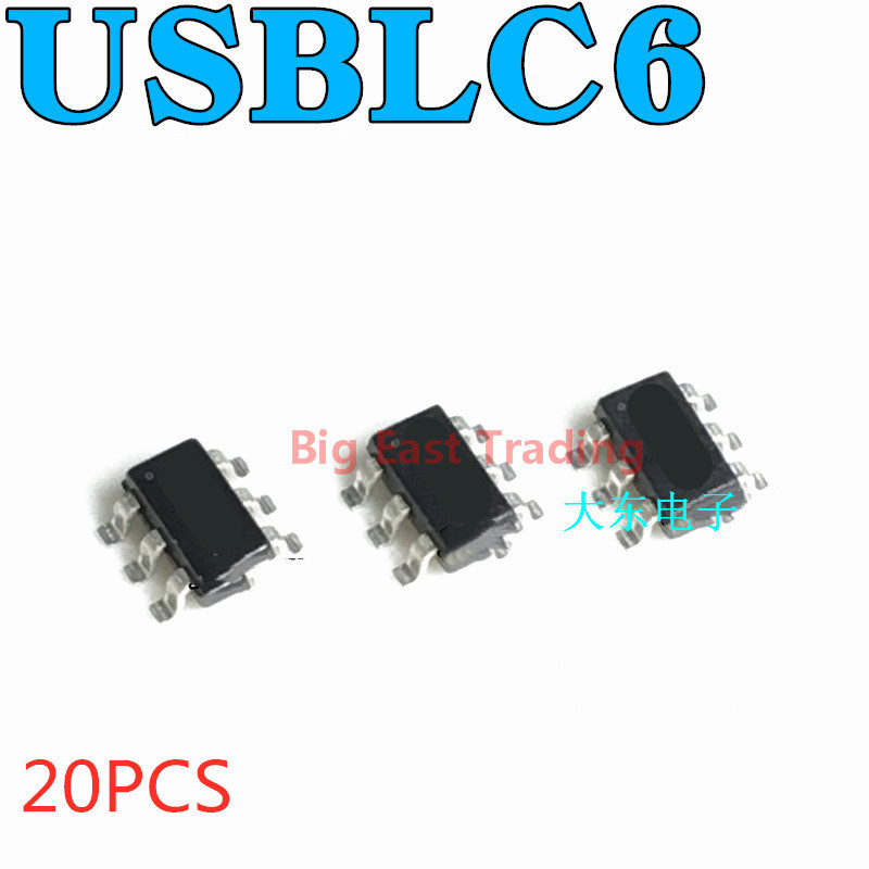 20PCS USBLC6-2SC6 SOT23-6 USBLC6 SOT UL26 SOT23 IC รับประกันคุณภาพ