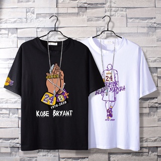 เสื้อยืดแขนสั้น ผ้าฝ้าย ทรงหลวม พิมพ์ลาย NBA James Kobe ขนาดใหญ่ สําหรับผู้ชาย 6.28