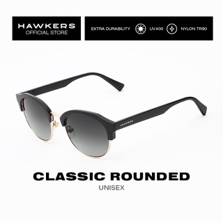 HAWKERS Rubber Black Gradient CLASSIC ROUNDED Sunglasses for Men and Women, unisex. UV400 Protection. Official product designed in Spain  ROCTR01