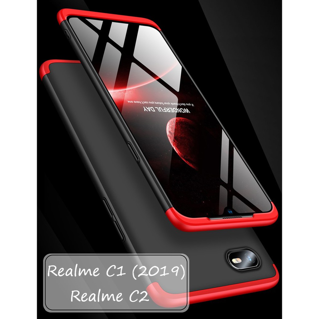 เคสไฮบริด ป้องกัน 360 องศา สําหรับ Realme C1 (2019) Realme C2 GKK