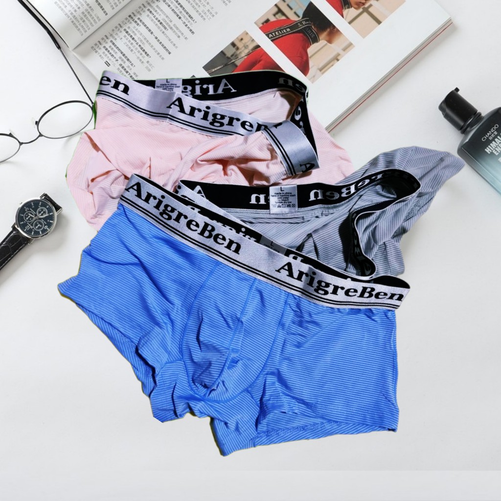 กางเกงบ๊อกเซอร์ ผู้ชาย เนื้อผ้า Nylon แบรนด์ ArigreBen (บรรจุ 1 ตัว/แพ็ค)