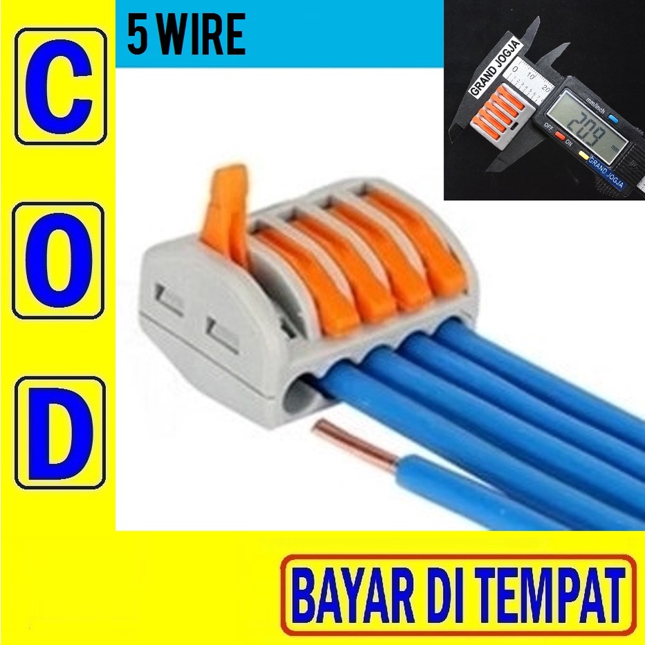 36J Terminal 5 Wire Abu Connector Compact Block Lever Cage Clamp Cable Connector เครื่องมือ Wago Con