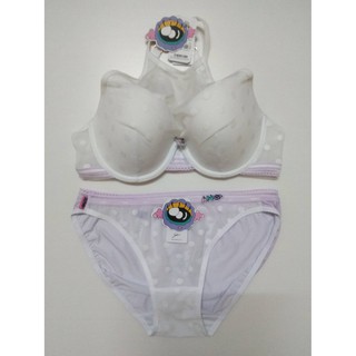 Sabina เซ็ตชุดชั้นใน Maggie Mae (L-Special) Collection ANO สีขาวม่วง Size 32B,32C,34Bและ 34C กับกางเกงในเข้าเช็ต
