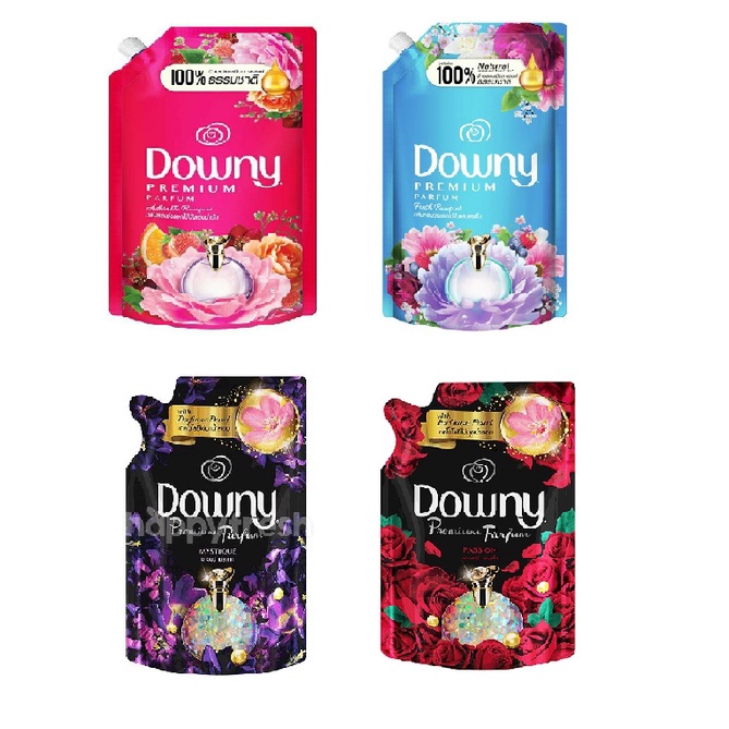 น้ำยาปรับผ้านุ่ม Downy Premium Perfume ขนาดบรรจุ ถุง ละ 490-500 มล สูตรเข้มข้นพิเศษ [Adorable, Fresh, Mystique, Passion]
