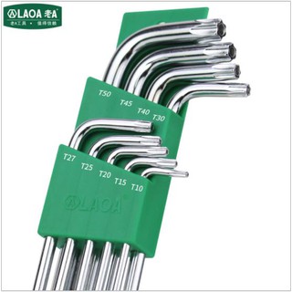 LAOA ประแจหกแฉก ประแจดาว Hex key L-Wrenches for Torx Set T10 T15 T20 T25 T27 T30 T40 T45 T50