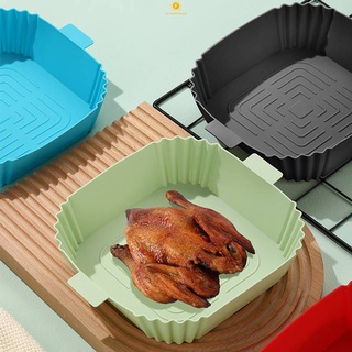 Air Fryer ซิลิโคนหม้อ Pad Non-Stick Steamer เตาอบสแควร์ถาดอบทอดพิซซ่าตะกร้า Mat Liner Air Fryer เปลี่ยนอุปกรณ์เสริมห้องครัว Flowerdance