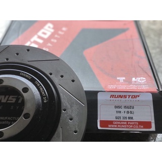 จานขยาย ISUZU TFR Dragon eye ดราก้อนอาย 320 BSL จานเบรค RUNSTO เจาะรู เซาะร่อง พร้อมขาต่อ ตรงรุ่น เปลี่ยนแทนของเดิม