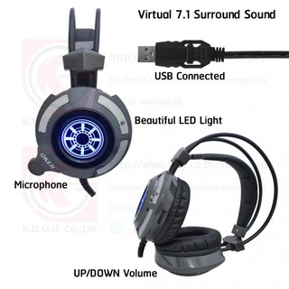 OKER หูฟังเกมมิ่ง ระบบเสียง7.1 Vibration Gaming Headset รุ่น X90