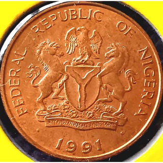เหรียญ​ไนจีเรีย​ Nigeria, 25 Kobo, # 2155, ไม่​ผ่าน​ใช้​ UNC