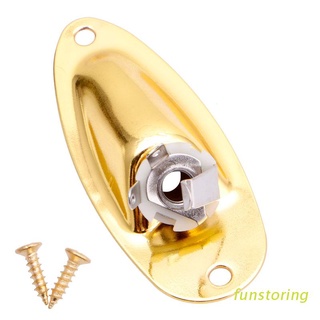 FUN Replacement Boat Input Output Jack Plate Socket For Fender Strat Guitar Parts