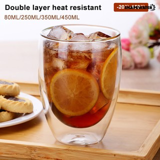 Home Double Wall Heat Tea Coffee Milk Mug Drink Cup Drinkware