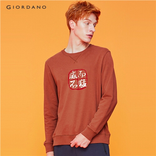 GIORDANO MEN Printed crewneck sweatshirt 91099698