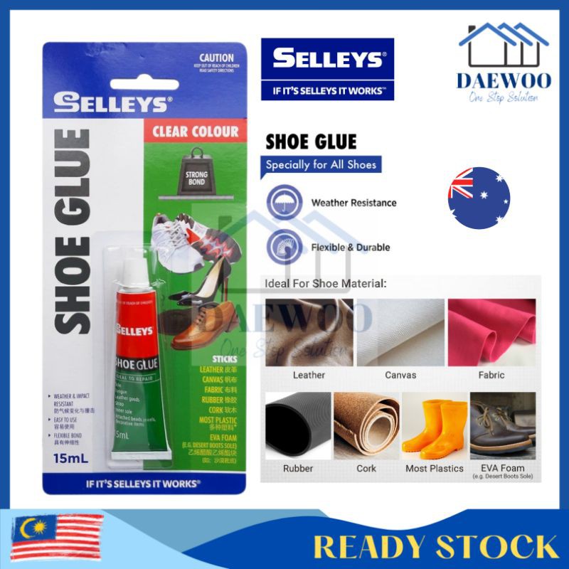 Seleys กาวติดรองเท้า กาวติดแน่น Gam Kasut 15ml